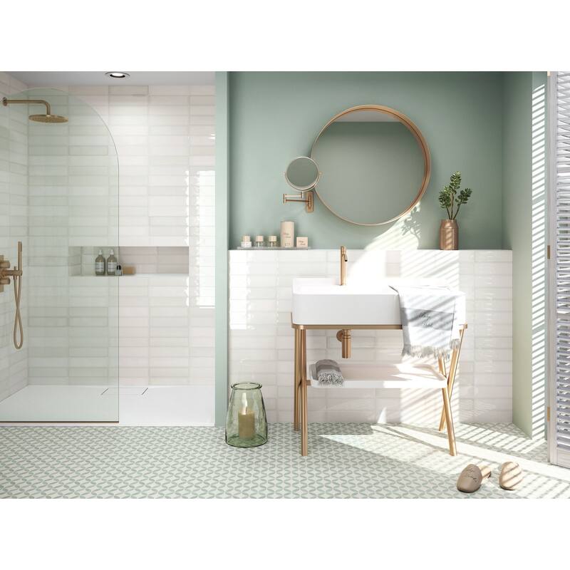 BATCH Perth 6X6 "Guilford" Porcelain Floor and Wall Tile Teal Bed Bath & Beyond 40408248